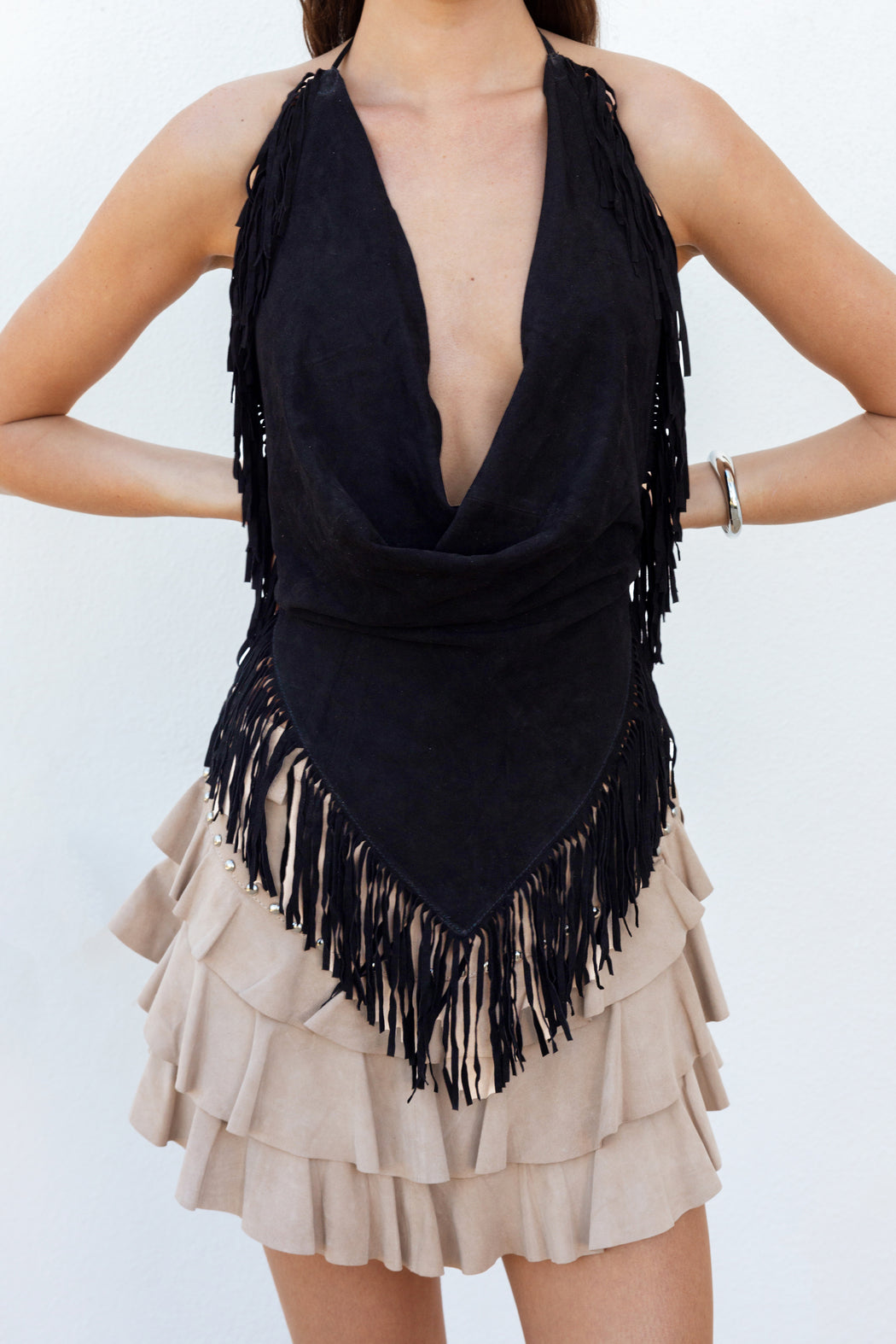 FRINGE HALTER TOP