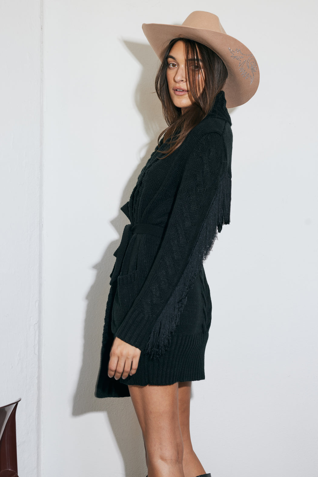 MIDI RODEO ROBE IN BLACK