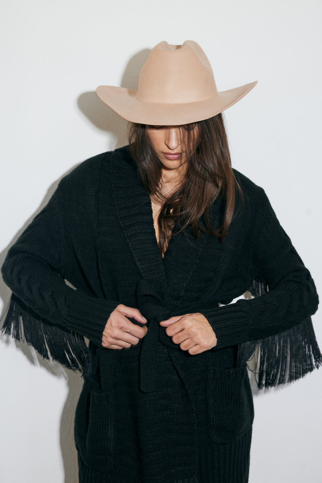 MIDI RODEO ROBE IN BLACK