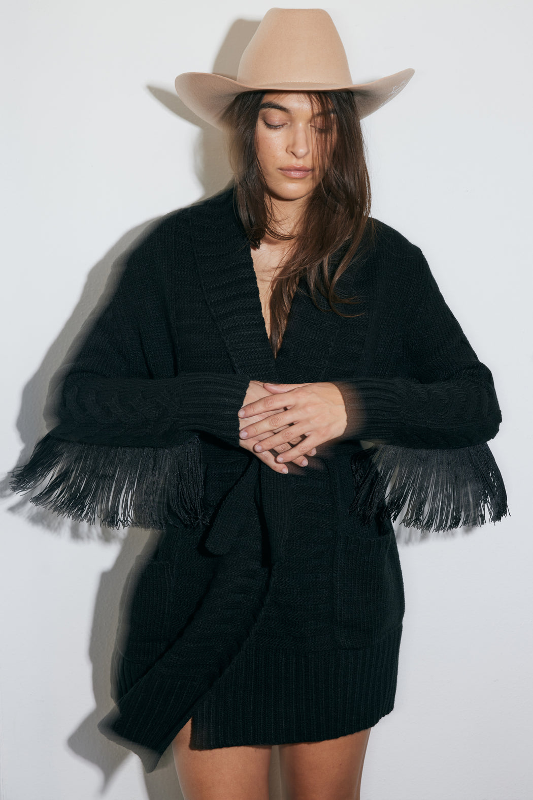 MIDI RODEO ROBE IN BLACK