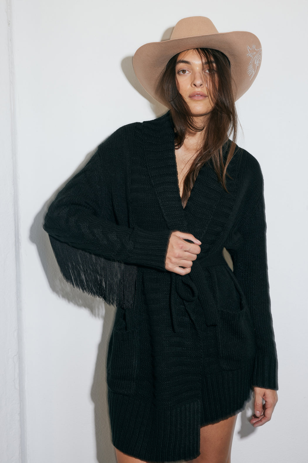 MIDI RODEO ROBE IN BLACK