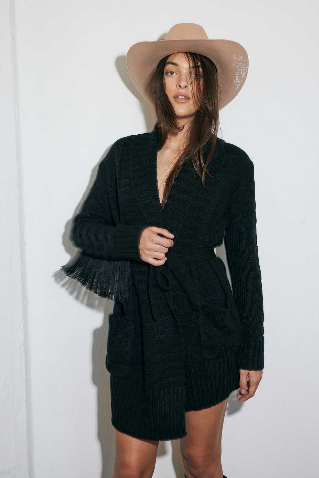 MIDI RODEO ROBE IN BLACK