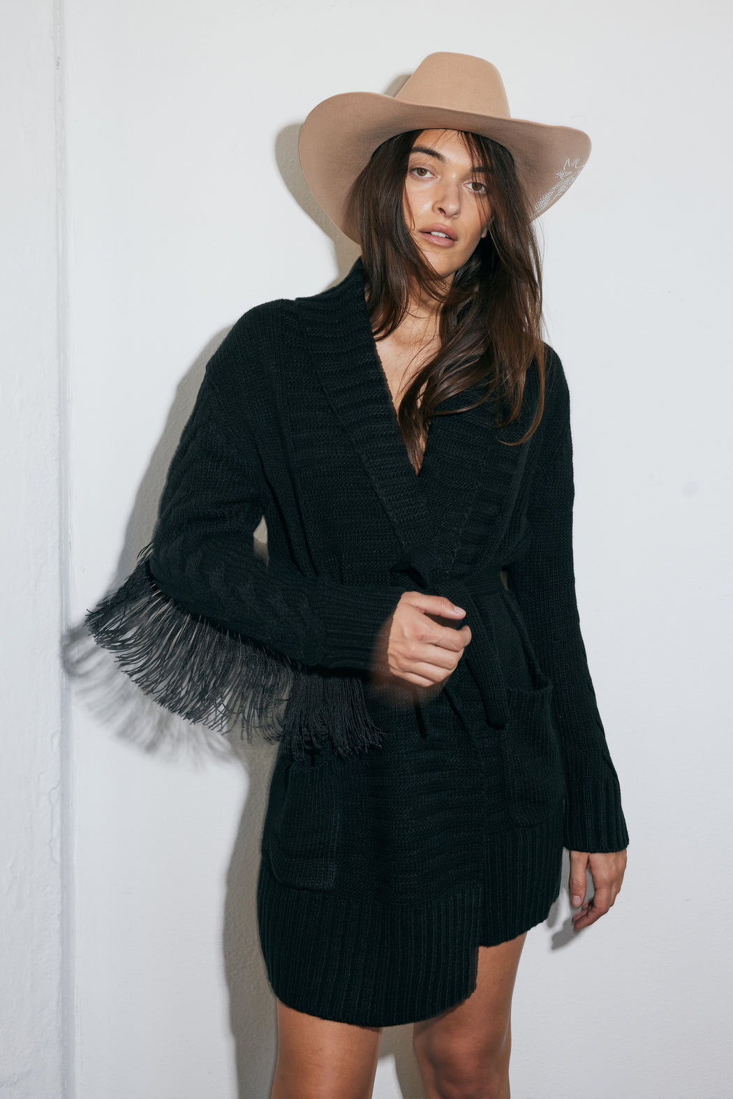 MIDI RODEO ROBE IN BLACK