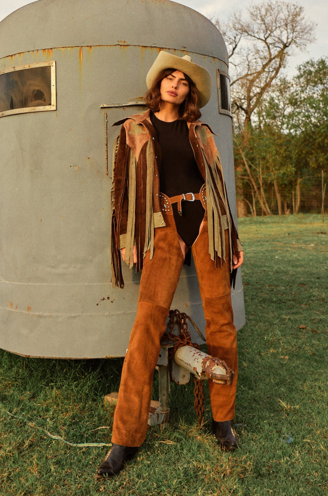 TAN PARIS TEXAS CHAPS PANTS