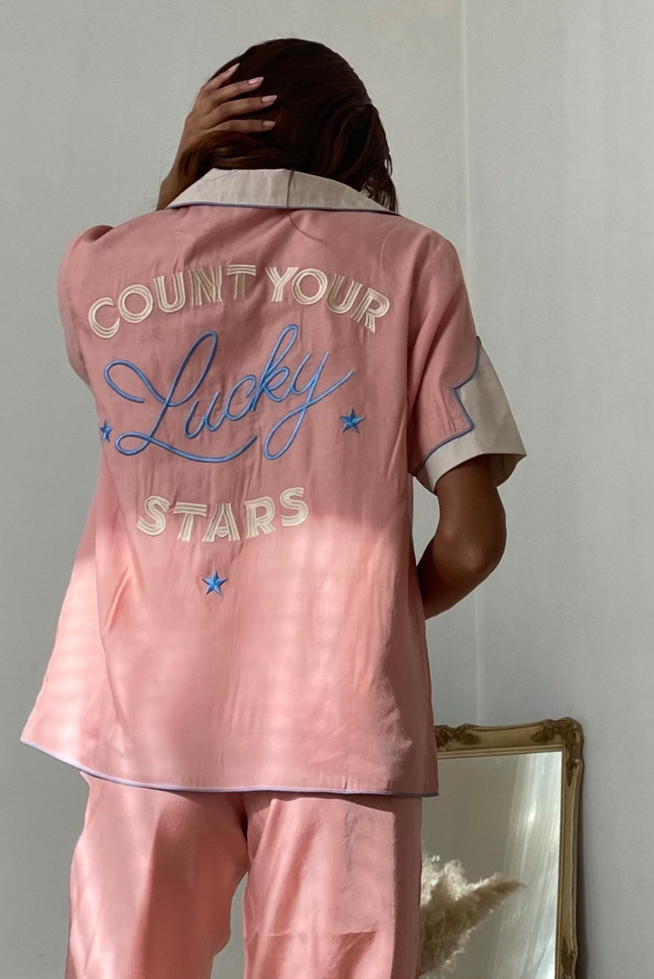 HOT Louis Vuitton Pink Light Blue Custom Pajamas Set • Kybershop